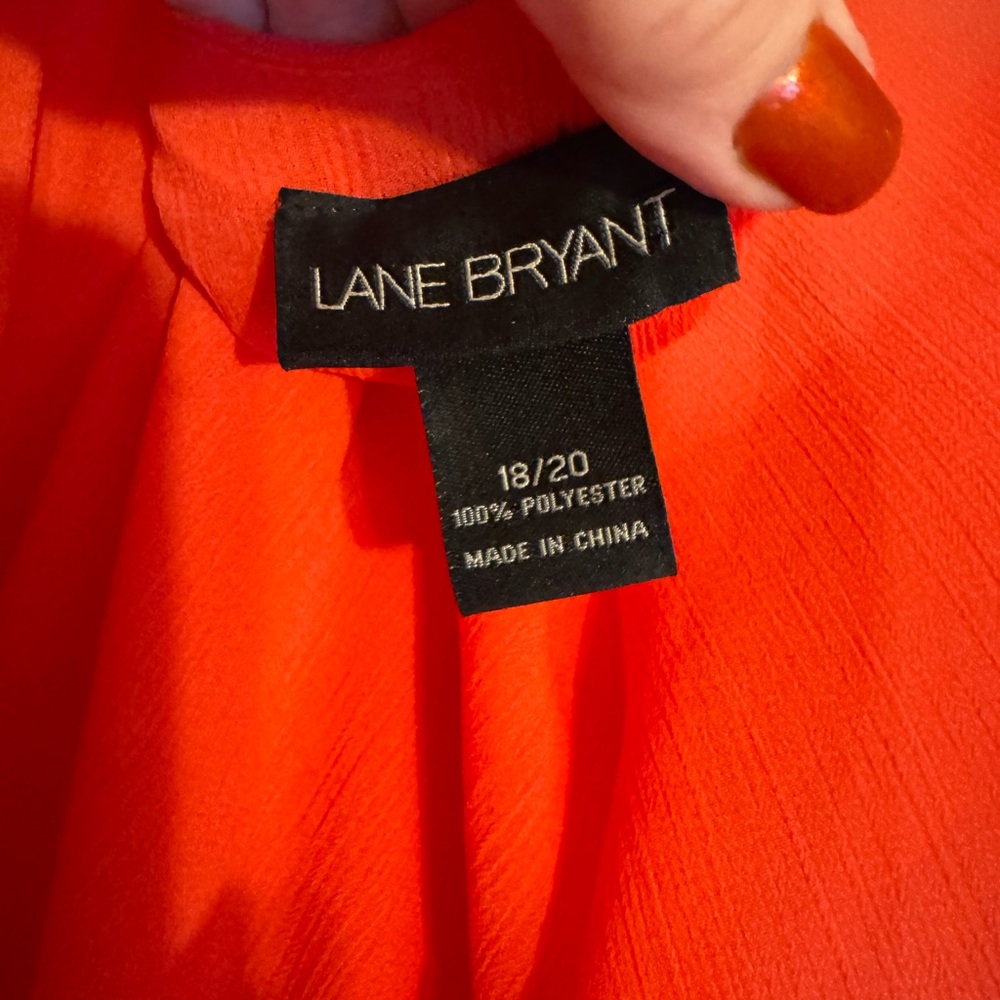 Lane Bryant Orange/Coral Layered  Blouse  PLUS:   18/20      #M - Picture 7 of 7